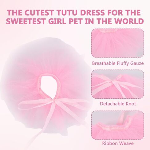 Dog Ballet Tutu for Dogs Small Dogs Ballet Tutu for Halloween Puppy Cat Rabbit Pets with Crown and Bow Tie (Pink) in Saudi Arabia
