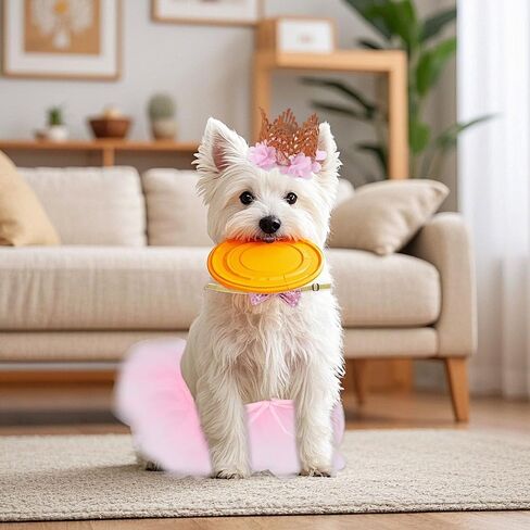 Dog Ballet Tutu for Dogs Small Dogs Ballet Tutu for Halloween Puppy Cat Rabbit Pets with Crown and Bow Tie (Pink) in Saudi Arabia