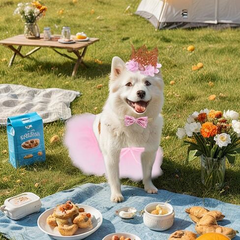 Dog Ballet Tutu for Dogs Small Dogs Ballet Tutu for Halloween Puppy Cat Rabbit Pets with Crown and Bow Tie (Pink) in Saudi Arabia