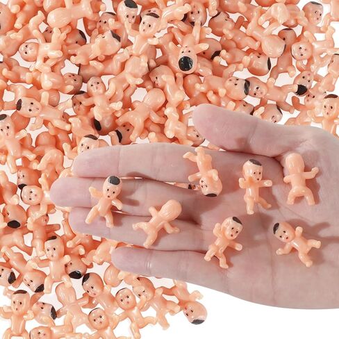 100 PCS Mini Babies for Baby Shower Games, 1 Inch Plastic Babies Bulk for King Cake & Ice Cube, Tiny Baby Figurines for My Water Broke Game in Kuwait