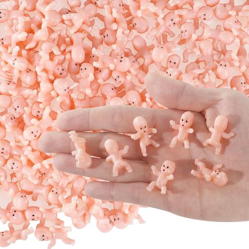 100 PCS Mini Babies for Baby Shower Games, 1 Inch Plastic Babies Bulk for King Cake & Ice Cube, Tiny Baby Figurines for My Water Broke Game in Kuwait