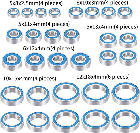 30pcs Blue Rubber Sealed Precision Bearing Kit for Losi Lasernut U4 Tenacity DB Pro Tenacity MT/SCT/Truggy Upgrade Parts in Saudi Arabia