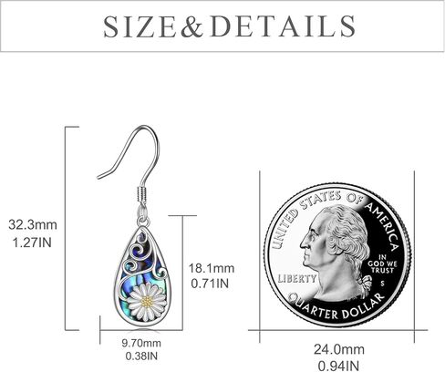 CRMAD Bee Daisy Earrings For Women Sterling Silver Leverback Earrings Flower Jewelry Gift For Girls in Saudi Arabia