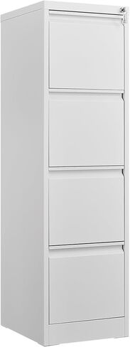 Vertical Metal File Cabinet for Home Office Organizer Storage Cabinet (White+4 Drawer) in Saudi Arabia