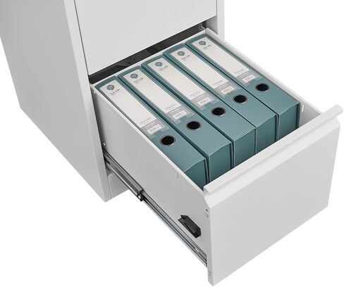 Vertical Metal File Cabinet for Home Office Organizer Storage Cabinet (White+4 Drawer) in Saudi Arabia