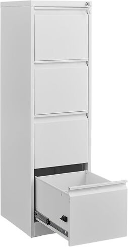 Vertical Metal File Cabinet for Home Office Organizer Storage Cabinet (White+4 Drawer) in Saudi Arabia