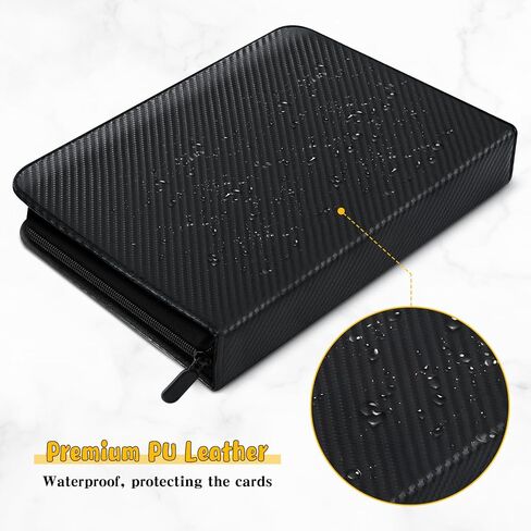 Jumbo Card Binder for PKM– WITHYU PU Leather Ringless Card Collection Binder with 60 Pockets, 5.9'' x 8.4''Card Holders Storage Album for Game Card (Carbon Black) in Saudi Arabia