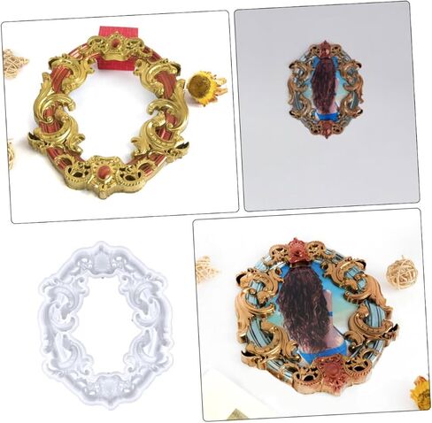 Photo Frame Mold Material Custom Frame Photo Frames Photo Frame Baroque Picture Frames Molds Picture Frame Photo Frame Making Supplies Epoxy Silicone Molds White in Saudi Arabia