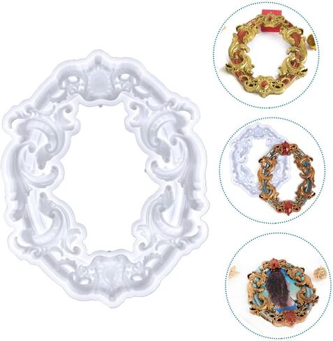 Photo Frame Mold Material Custom Frame Photo Frames Photo Frame Baroque Picture Frames Molds Picture Frame Photo Frame Making Supplies Epoxy Silicone Molds White in Saudi Arabia