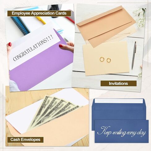 PATIKIL 100 Pack Brown #10 Business Envelopes, Colored Self Seal Letter Size Envelopes for Business Mailing Office Checks Invitation, 4-1/8 x 9-1/2 Inches in Saudi Arabia