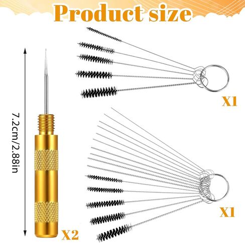 Airbrush Cleaning Kit,Airbrush Cleaner for Spray Paint,Multi-Purpose Straw Cleaner Brushes Sets,Airbrush Accessories with 10 Cleaning Needles,10 Cleaning Brushes and 2 Sharp Pick Needle in Saudi Arabia