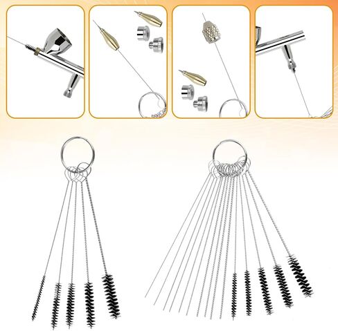 Airbrush Cleaning Kit,Airbrush Cleaner for Spray Paint,Multi-Purpose Straw Cleaner Brushes Sets,Airbrush Accessories with 10 Cleaning Needles,10 Cleaning Brushes and 2 Sharp Pick Needle in Saudi Arabia