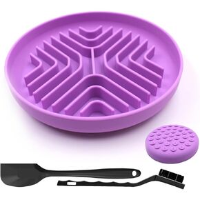 Slow Feeder Bowls for Dogs and Cats, 7.9inch Slow Down Bowl with Suction Cups, Puzzle Pet Bowls Non-Slip Design Dishwasher Microwave Safe (Beige) in Kuwait