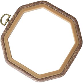 OSALADI 2pcs Octagon Embroidery Hoop Circles Imitated Wood Cross Stitch Frames for Craft DIY with Skid Texture Durable Heavy Duty Design for Smooth Fabric Fixing in Saudi Arabia