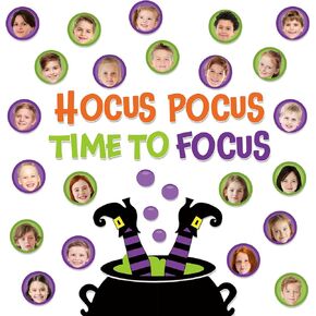 50pcs alloween paper cletouts witch cauldron hocus pocus الوقت لتركيز زخرفة لوحة الإعلانات مع 100pcs Glue Points for Halloween Party Charroom in Kuwait