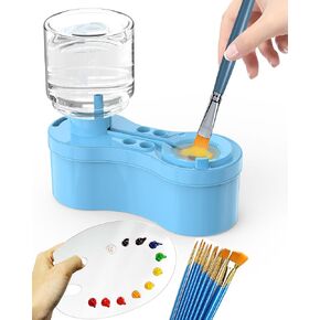 Paint Brush Cleaners, with Paint Palette and Brush Holder for Watercolor/Oil Acrylic and Water-Based Paints, Portable Paint Station & Rinsing Tool,Gift for Kids/Adults/Artist/Beginners Blue in Saudi Arabia