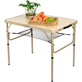 3 FT Folding Camping Table 2 Adjustable Heights Lightweight Aluminum Portable for Picnic, Beach BBQ, Cooking, Working Fold Up Dining Indoor & Outdoor Use in Kuwait