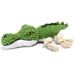 Dog Toys, Squeak Toy, Chew Toy, Tug of War Dog Interactive Toy, Knotted Rope for Teeth Cleaning & Boredom, Green, Crocodile Shape in Saudi Arabia