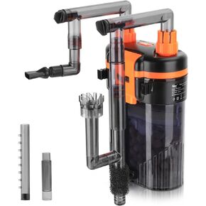 hygger External Hang-On-Back Canister Aquarium Filter,Quiet Fish Tank Filter with 3-Stage Filtration,Anti-Dry Burn Motor,Adjustable Flow,Oil Skimmer,Duckbill Nozzle,Shower Spray Bar (8W,40-60 Gal) in Kuwait