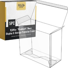 5PC Perfect Fit ETB Protector Case - Elite Trainer Box Plastic Protectors - ETB Case Display & Storage (5 Pack) in Kuwait