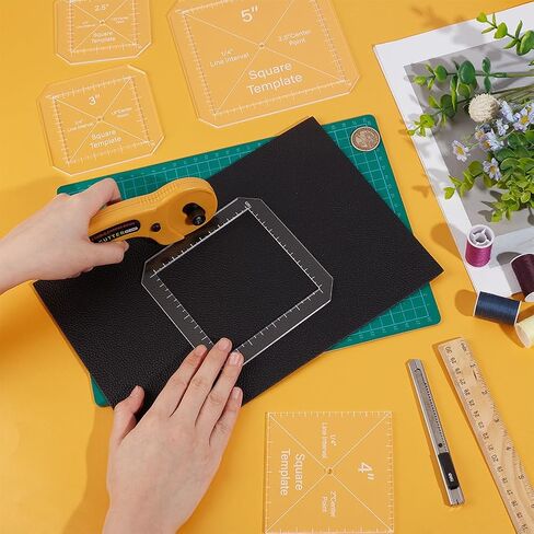 قالب ممر مربعة لـ Benecreat 8pcs ، 2.5/3/4/5/5 بوصة دليل كتلة لحاف أكريليك DIY لحرف قطع اليدين DIY ، سميكة 2.7 ملم in Saudi Arabia
