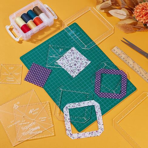 قالب ممر مربعة لـ Benecreat 8pcs ، 2.5/3/4/5/5 بوصة دليل كتلة لحاف أكريليك DIY لحرف قطع اليدين DIY ، سميكة 2.7 ملم in Saudi Arabia