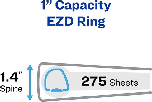 Avery Heavy-Duty View Binder ، 1 "EZD One Touch Rings ، سعة 275 ورقة ، durahinge ، 12 مجمعًا أسود (79699) in Kuwait