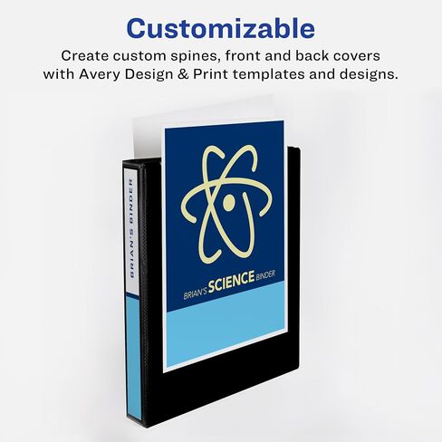 Avery Heavy-Duty View Binder ، 1 "EZD One Touch Rings ، سعة 275 ورقة ، durahinge ، 12 مجمعًا أسود (79699) in Kuwait