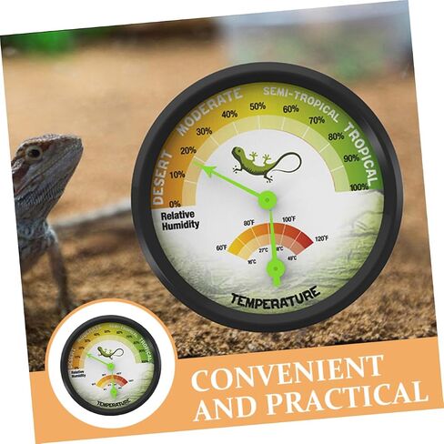 VANZACK Precision Mini Reptile Thermometer and Hygrometer Battery-Free Mechanical Temperature Gauge for Terrariums for Leopard Gecko Tanks in Saudi Arabia