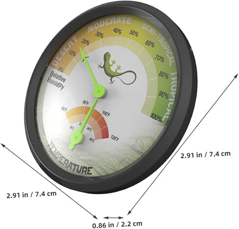 VANZACK Precision Mini Reptile Thermometer and Hygrometer Battery-Free Mechanical Temperature Gauge for Terrariums for Leopard Gecko Tanks in Saudi Arabia