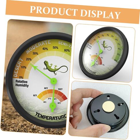 BESPORTBLE High Precision Mechanical Reptile Thermometer and Humidity Gauge for Bearded Dragon Tank Mini Battery-Free Temperature Meter for Terrarium and PET Care in Saudi Arabia