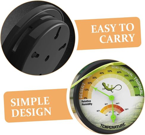 BESPORTBLE High Precision Mechanical Reptile Thermometer and Humidity Gauge for Bearded Dragon Tank Mini Battery-Free Temperature Meter for Terrarium and PET Care in Saudi Arabia