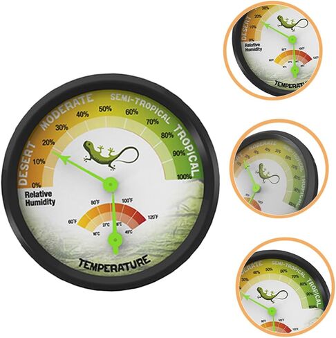 BESPORTBLE High Precision Mechanical Reptile Thermometer and Humidity Gauge for Bearded Dragon Tank Mini Battery-Free Temperature Meter for Terrarium and PET Care in Saudi Arabia
