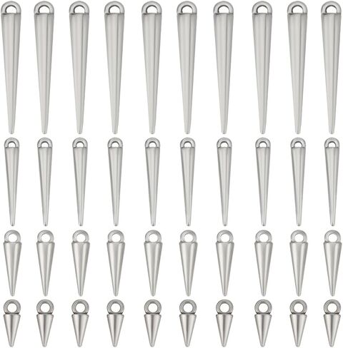 SUNNYCLUE 1 Box 120Pcs Cone Charms Long Silver Spike Charms Gothic Tibetan Vintage Circular Goth Punk Style Spikes Charm for Jewelry Making Charms Women DIY Necklaces Bracelets Earring Crafting in Saudi Arabia