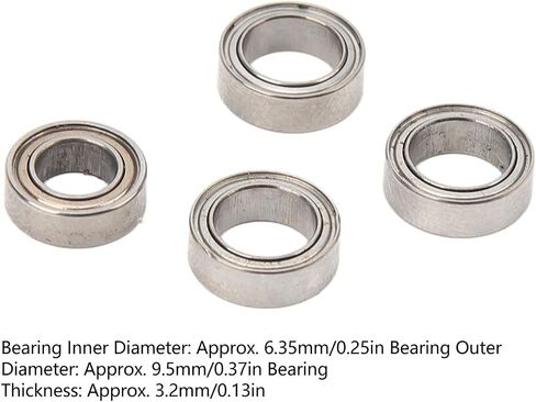 4PCS RC Car Ball Bearing Steel Bearing Set High Performance Precision Ball Bearings for SCY 16101 16102 16103 16201 1/16 Remote Control Car Silver Color Durable and Smooth in Saudi Arabia