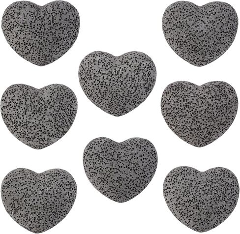 SUNYIK Lava Rock Gemstone Puffy Heart, Natural Pocket Stone Figurine Decoration Aromatherapy Essential Oil Diffuser Set, 1.7 inch, Blue, Pack of 5 in Kuwait
