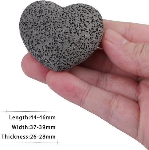 SUNYIK Lava Rock Gemstone Puffy Heart, Natural Pocket Stone Figurine Decoration Aromatherapy Essential Oil Diffuser Set, 1.7 inch, Blue, Pack of 5 in Kuwait