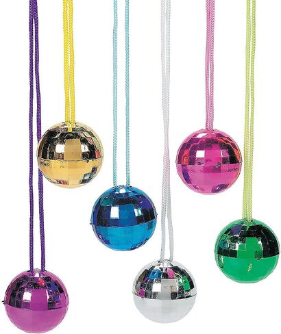 Fun Express DISCO BALL NECKLACE ASSORTMENT - Jewelry - VBS Vacation Bible School Supplies/Decor - 12 Pieces in Saudi Arabia