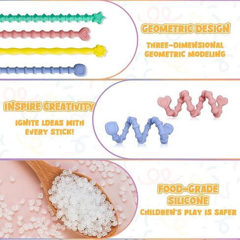 ألعاب Toys الحسية للأطفال البالغين ، 6pcs ألعاب حسية سيليكون مهدئة ، وعصا تململ مرنة للاضطرابات ADHD التوحد ، يجب أن يكون لديها لعبة مريحة للسفر والفصول الدراسية in Kuwait