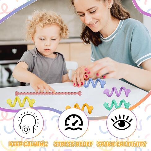 ألعاب Toys الحسية للأطفال البالغين ، 6pcs ألعاب حسية سيليكون مهدئة ، وعصا تململ مرنة للاضطرابات ADHD التوحد ، يجب أن يكون لديها لعبة مريحة للسفر والفصول الدراسية in Kuwait