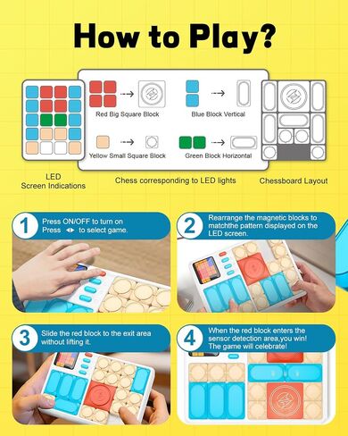 Super Slide Puzzle Games, Handheld Electronic Brain Teaser with 500+ Challenges 7 Levels for Boys, Girls, Adults - Portable Learning Toys Birthday Gifts for Travel, Road Trip, Easter Basket in Saudi Arabia