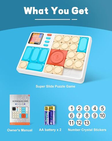 Super Slide Puzzle Games, Handheld Electronic Brain Teaser with 500+ Challenges 7 Levels for Boys, Girls, Adults - Portable Learning Toys Birthday Gifts for Travel, Road Trip, Easter Basket in Saudi Arabia