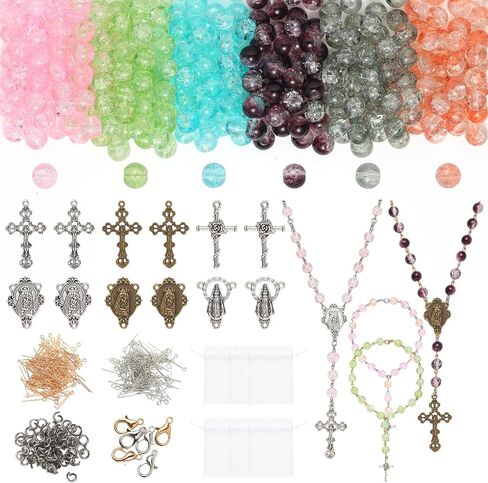 BINRANHS Catholic Rosary Making Kit for Adults Kids,DIY Wedding Rosary Jewelry Necklace Making Kit,704pcs Rosary Making Kits,Rosary Prayer Making Supplies First Communion Necklace Set in Saudi Arabia