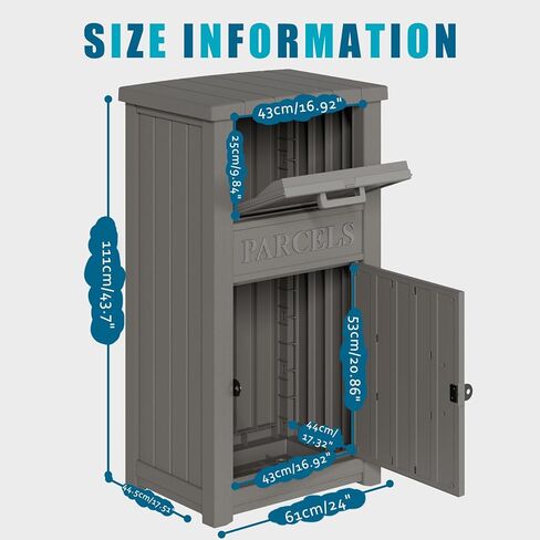 Package Delivery Box for Outside, Outdoor Storage with Lockable Secure, Anti-Theft Parcel Drop Boxes Outdoor Package Delivery and Waterproof for Porch, House, Curbside in Saudi Arabia