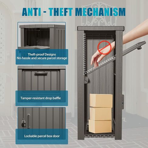 Package Delivery Box for Outside, Outdoor Storage with Lockable Secure, Anti-Theft Parcel Drop Boxes Outdoor Package Delivery and Waterproof for Porch, House, Curbside in Saudi Arabia
