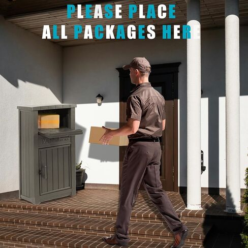 Package Delivery Box for Outside, Outdoor Storage with Lockable Secure, Anti-Theft Parcel Drop Boxes Outdoor Package Delivery and Waterproof for Porch, House, Curbside in Saudi Arabia