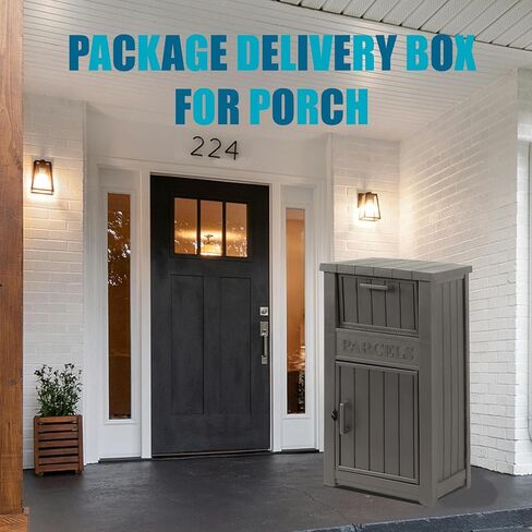 Package Delivery Box for Outside, Outdoor Storage with Lockable Secure, Anti-Theft Parcel Drop Boxes Outdoor Package Delivery and Waterproof for Porch, House, Curbside in Saudi Arabia