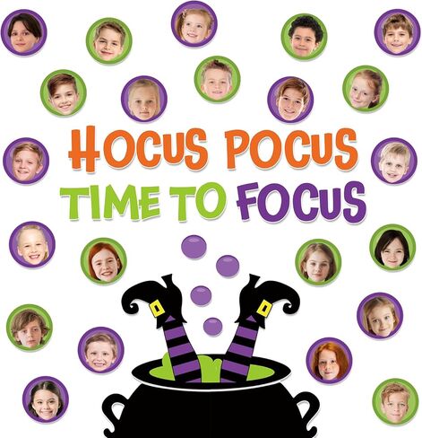 50pcs alloween paper cletouts witch cauldron hocus pocus الوقت لتركيز زخرفة لوحة الإعلانات مع 100pcs Glue Points for Halloween Party Charroom in Kuwait