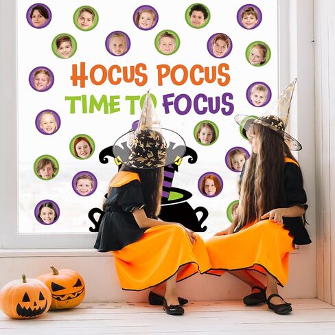 50pcs alloween paper cletouts witch cauldron hocus pocus الوقت لتركيز زخرفة لوحة الإعلانات مع 100pcs Glue Points for Halloween Party Charroom in Kuwait
