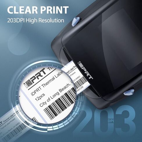 IDPRT THERMAL LABEL PRINTER SP310 - صانع الملصقات مع اكتشاف الملصقات التلقائية ، ودعم 1 "-3.15" عرض طباعة ، و Windows & Mac ، مناسب للباركود ، والعنوان ، والملء والتخزين للمنزل ، والمكتب والأعمال (متجددة) in Kuwait